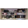 Image 1 : Entire shelf lot full of assorted items - includes Bose speakers vintage Sony FM/AM 2band radio /ICF