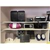 Image 2 : Entire shelf lot full of assorted items - includes Bose speakers vintage Sony FM/AM 2band radio /ICF