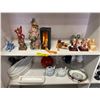 Image 1 : Group of assorted decorative figurines - includes Victorian lady table lamp / 3 headed fire dragon /