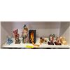 Image 2 : Group of assorted decorative figurines - includes Victorian lady table lamp / 3 headed fire dragon /