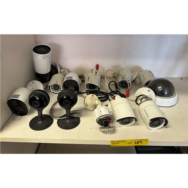 Group of approx 13 security cameras