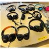 Image 2 : Group of assorted headsets & earbuds - includes on-ear gaming headsets / Uniden 2 pack earbuds etc