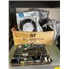 Image 2 : Group of assorted electrical supplies - includes ethernet cables / car stereo wire harness etc