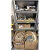 Image 1 : Shelf lot full of misc items - includes large boxes full of ropes / industrial strength fasteners / 