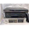 Image 2 : Large group of misc. vintage electronics - includes VHS player/DVD player/Toshiba stereo cassette de