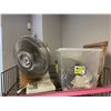 Image 2 : Entire rolling rack full of lights & misc - includes Homeline 12" oscillating fan / table lamps etc 