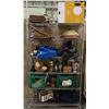 Image 1 : Entire shelf full of assorted misc items - includes decorative ceiling lamp / Camilo opal glass glob