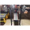 Image 1 : adjustable weight gym / ab workout bench w/ two 20lb plates & bar