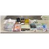 Image 1 : Group of assorted school supplies - includes Uni-ball fine pens / transparent tape / sharpies / penc
