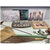 Image 2 : Group of assorted decorative items - includes City Walis tambo broom / Fish home decor on metal rod 