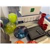 Image 5 : Group of assorted home decor - includes Sitting French Bulldog / Head of fish wall hanging / hanging