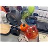 Image 6 : Group of assorted home decor - includes Sitting French Bulldog / Head of fish wall hanging / hanging