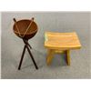 Image 1 : AquaTeak 18" - Asia teak shower bench & wooden salad bowl w/ floor stand
