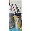 Image 4 : Group of assorted bins & garbage cans w/ misc tools - includes shovel /