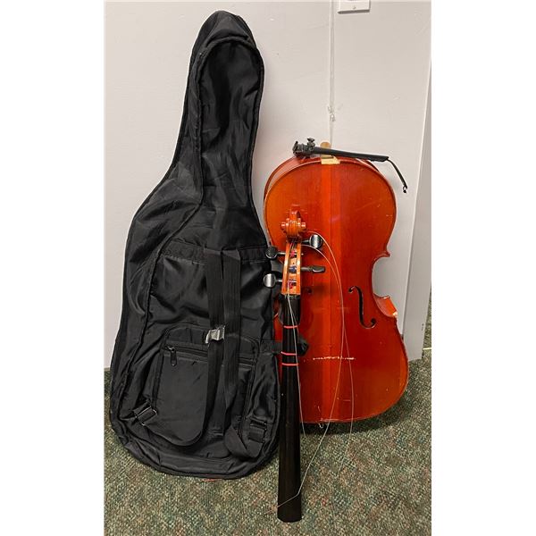 Cello w/ travel case bag - missing strings