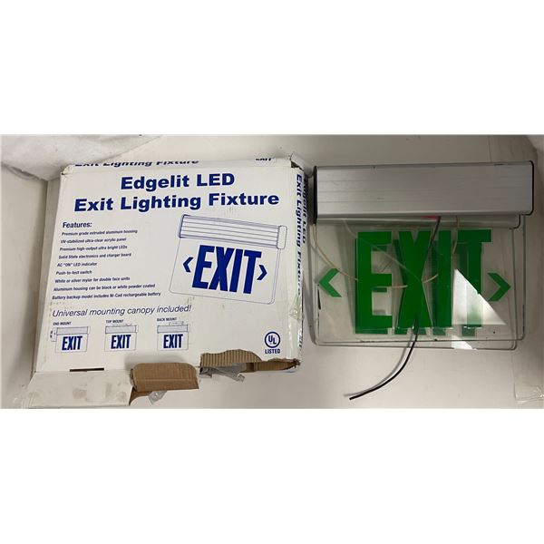 Led Exit Fixture Group of 4 edgelit LED exit lighting fixtures
