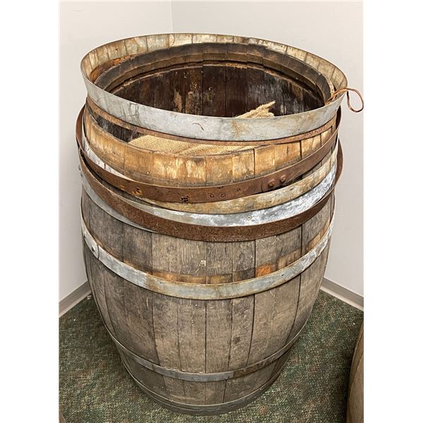 3ft tall - wooden barrel