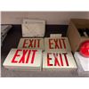 Image 2 : Large group of exit signs & Japanese fire bells - includes commercial thermoplastic exit sign / grid