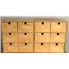 Image 1 : Group of two 6-drawer wooden storage box - 12" W x 7 1/2" L x 13" H