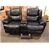 Image 1 : Home theatre reclining leather sofa - approx 78" x 32" x 38"