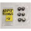 Image 1 : Group of 6 assorted United States Army prop metal rings