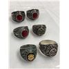 Image 2 : Group of 6 assorted United States Army prop metal rings