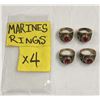 Image 1 : Set of 4 United States Marines prop metal rings