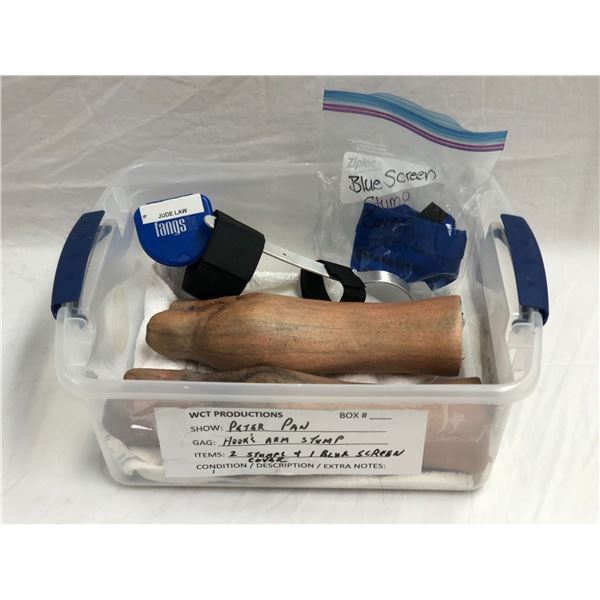  Peter Pan & Wendy  Movie - Set of 2 Original Captain Hook's arm stumps w/ blue screen stump cover