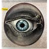 Image 1 : Original K. Foster I. eye painting on metal signed by artist - approx. 20 1/2in diameter