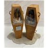 Image 1 : Custom-made decorative coffins w/ skeletons. Made for Bill & Maureen Terezakis (approx. 14in wide x