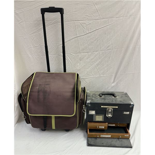 Makeup kit case w/ rolling travel bag