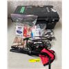Image 1 : Group of assorted makeup supplies/ folding seat & Pelican 1510 hardcase