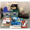 Image 1 : Group of misc. items - includes iWata studio series air compressor/ office stationery/ sewing suppli