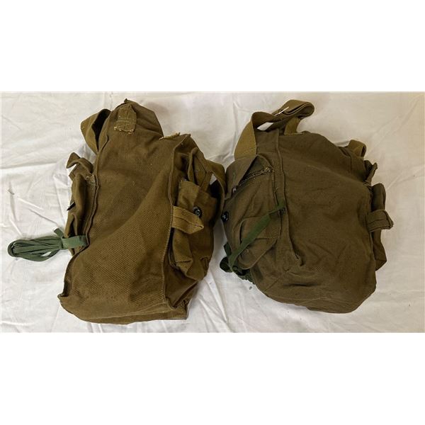 Set of 2 US military prop gas masks w/ bags