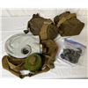 Image 1 : Set of 3 military prop gas masks w/ bags & extra cannister caps