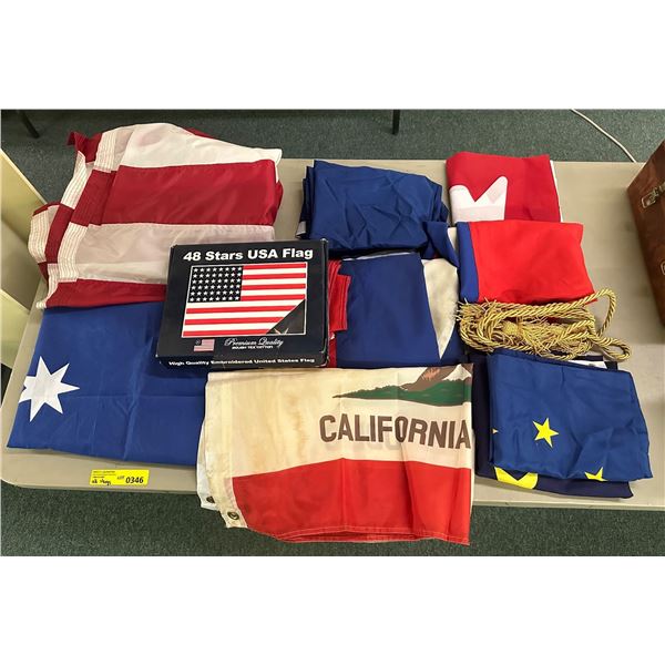 Large group of assorted countries flags (mostly USA)