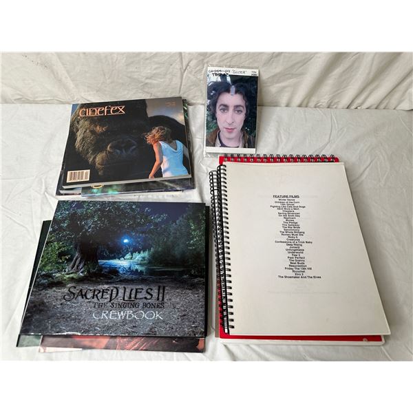 Collection of Bill Terezakis' makeup fx portfolio w/ assorted crew books & assorted Cinefex magazine