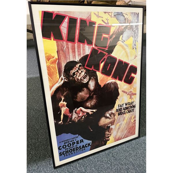 Vintage King Kong framed poster - approx. 22in x 32in