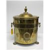 Image 1 : Antique brass coal bucket w/ lid - approx. 16 1/2in tall x 13in wide