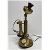 Image 1 : Vintage brass turn dial telephone - Made in England