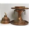 Image 2 : Approx. 32in brass incense burner w/ lid/  base/ bowl & base tray - approx. 32in tall x 20in wide