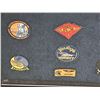 Image 3 : Framed Military badges wall hanging (approx. 31 1/2in x 32in)