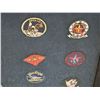 Image 5 : Framed Military badges wall hanging (approx. 31 1/2in x 32in)