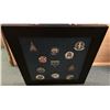 Image 1 : Framed Military badges wall hanging (approx. 35 1/2in x 36in)