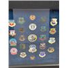 Image 2 : Framed Military badges wall hanging (approx. 35 1/2in x 36in)