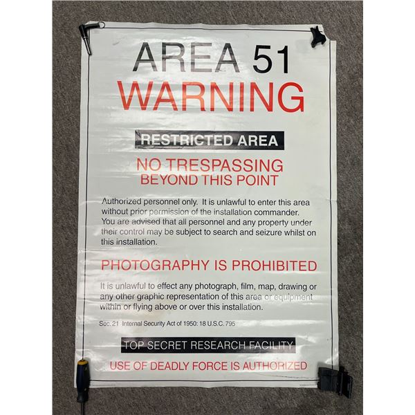 Area 51 Warning poster (contents not included)