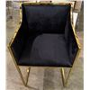 Image 2 : Plata Import Bella Black Modern Accent Chair with Gold Frame (Retail: $550)