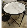 Image 2 : Round marble side table w/metal legs approx. 18in DIA 25in H