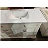 Image 2 : 6 drawer white marble bathroom cabinet  w/ 2 sinks (marble top is detached)