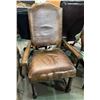 Image 1 : Oak leather barn twist antique chair